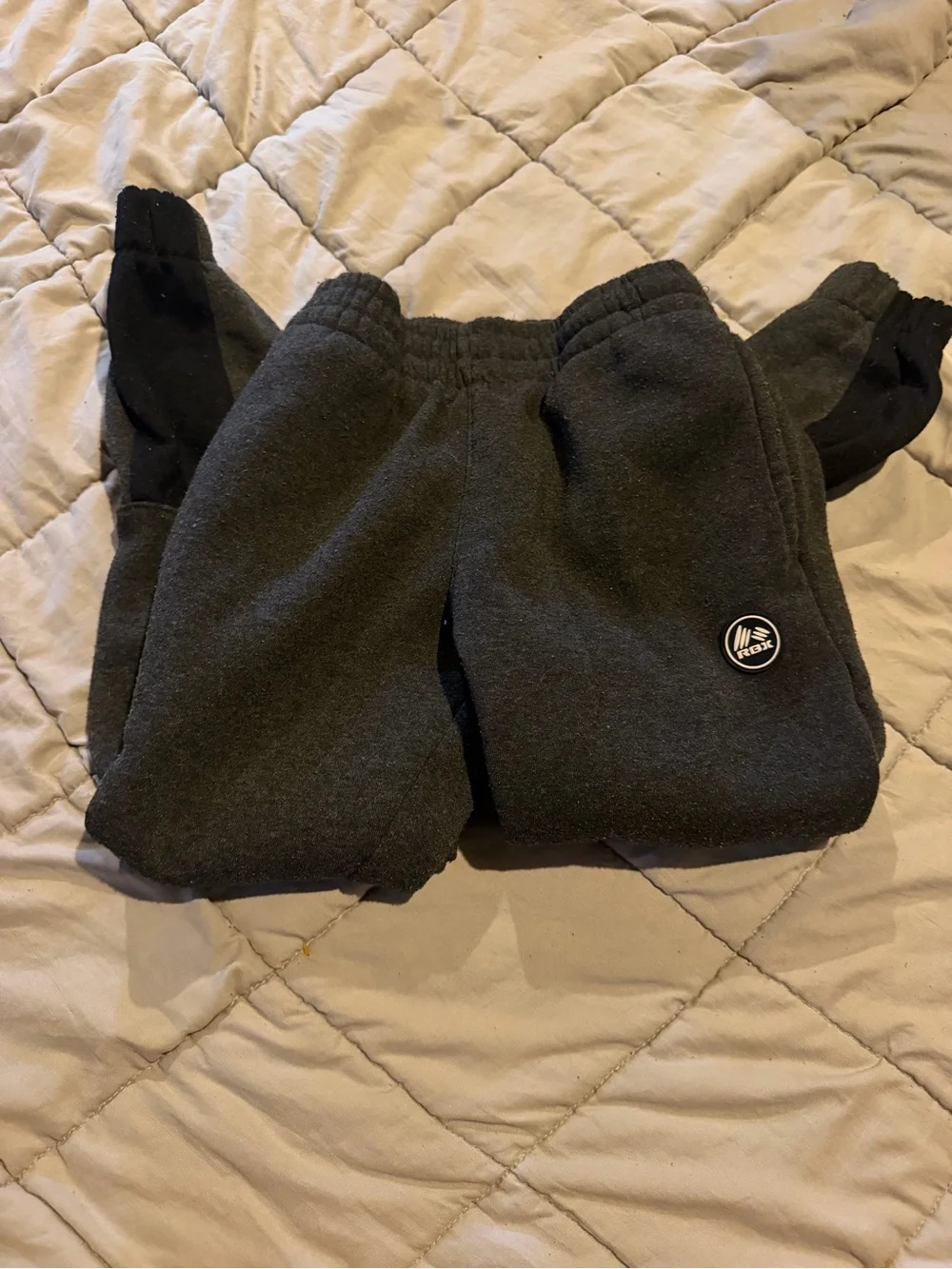 RBX Charcoal Gray Kids Sweatpants with Logo Patch